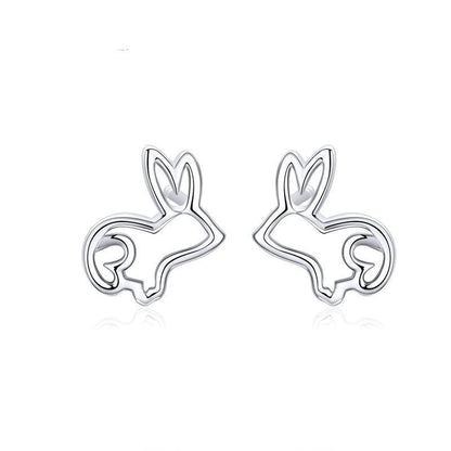 925 Sterling Silver Bunny Stud Earrings by HitMyNeed