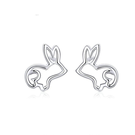 925 Sterling Silver Bunny Stud Earrings by HitMyNeed