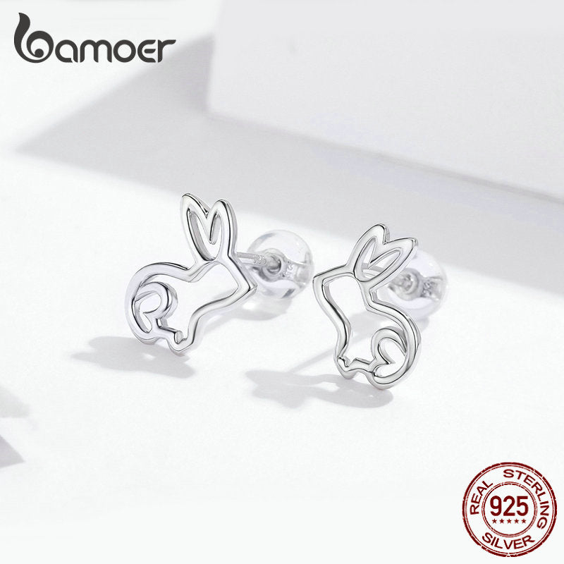 925 Sterling Silver Bunny Stud Earrings by HitMyNeed