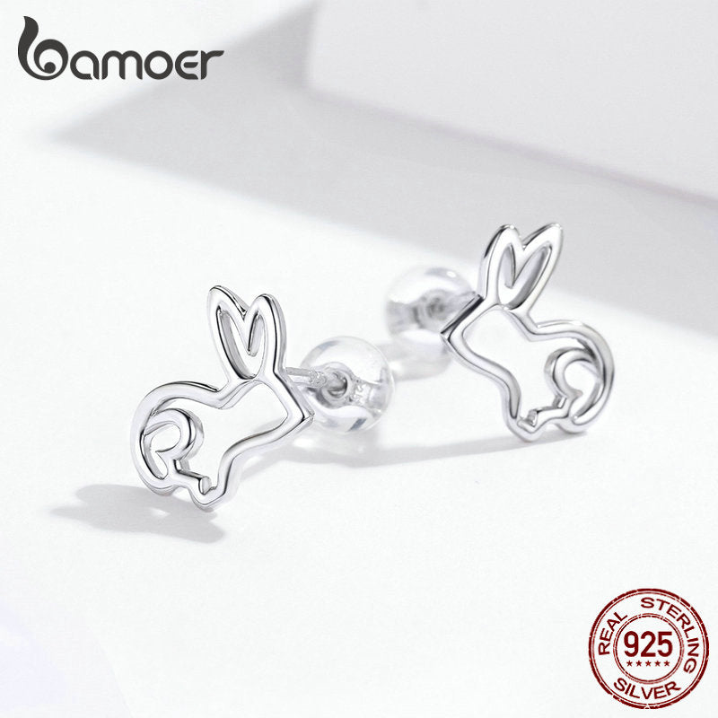 925 Sterling Silver Bunny Stud Earrings by HitMyNeed