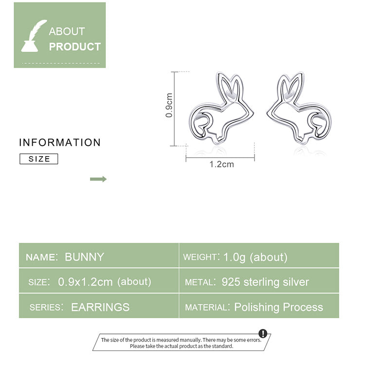 925 Sterling Silver Bunny Stud Earrings by HitMyNeed