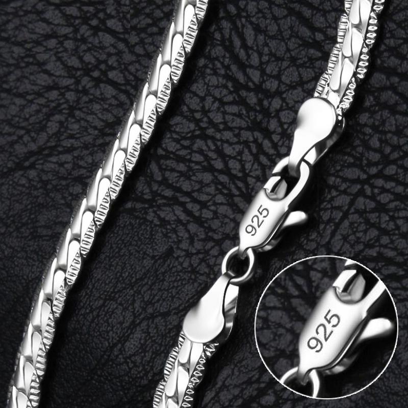 925 Sterling Silver Necklace for Wedding & Everyday Wear 50cm by HitMyNeed