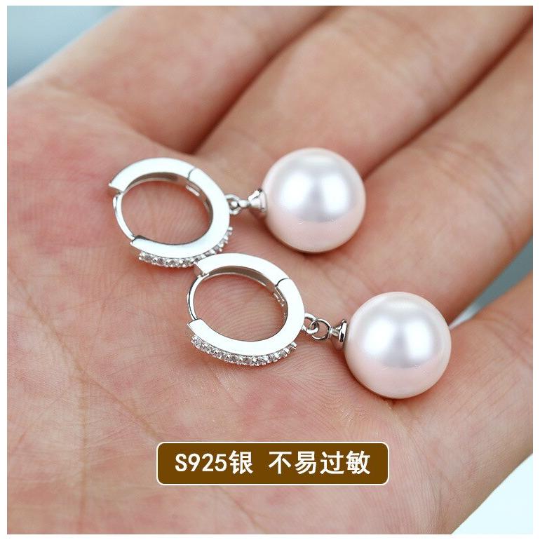 925 Sterling Silver Pearl Drop Earrings for Women by HitMyNeed