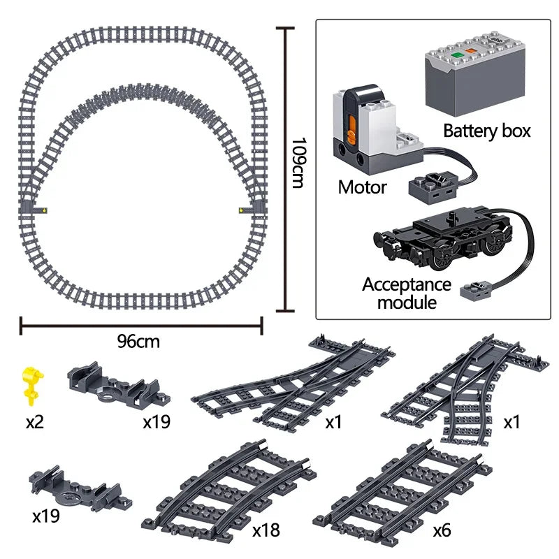 941-Piece City Electric RC High-Speed Rail Train Set by HitMyNeed