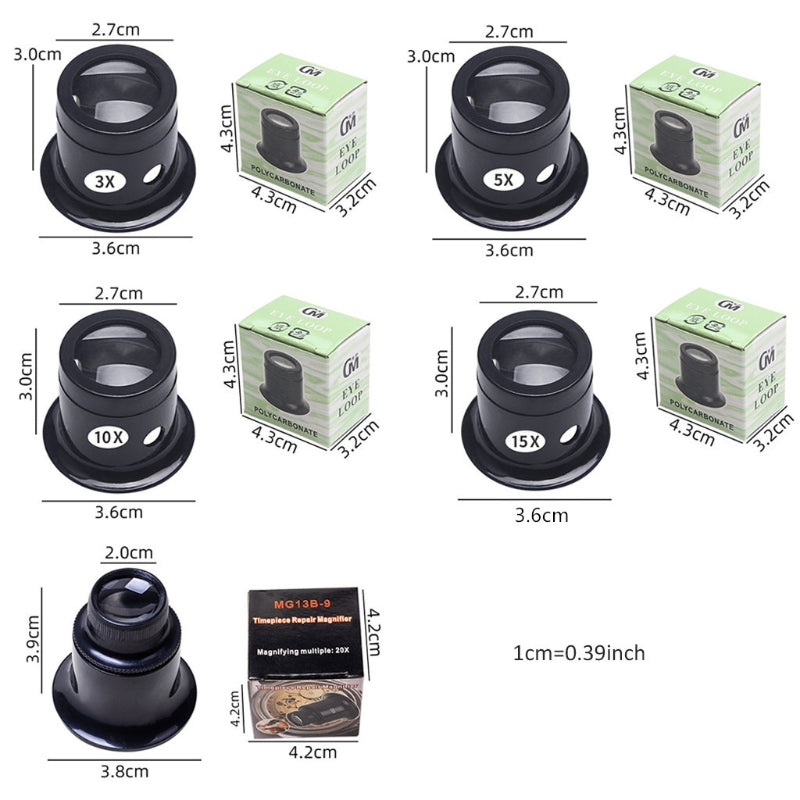 94PD Jeweler's Eye Loupe Magnifier 3X-20X 5x by HitMyNeed