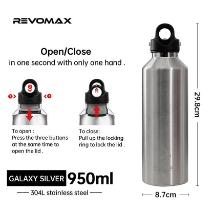 950ml Stainless Steel Vacuum Thermos Flask galaxy-silver by HitMyNeed