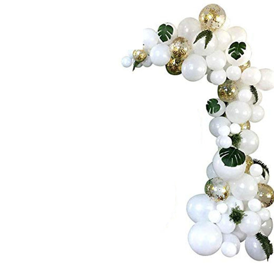 98pc White & Gold Balloon Arch DIY Decoration Kit by HitMyNeed