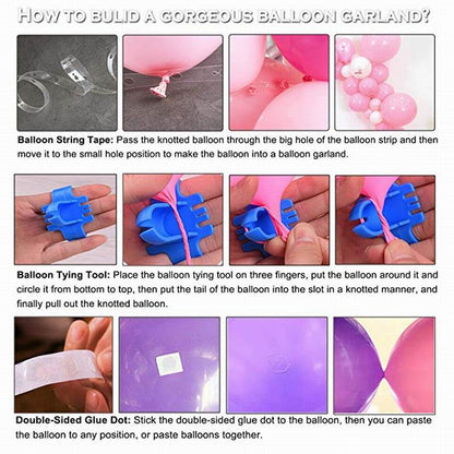98pc White & Gold Balloon Arch DIY Decoration Kit by HitMyNeed