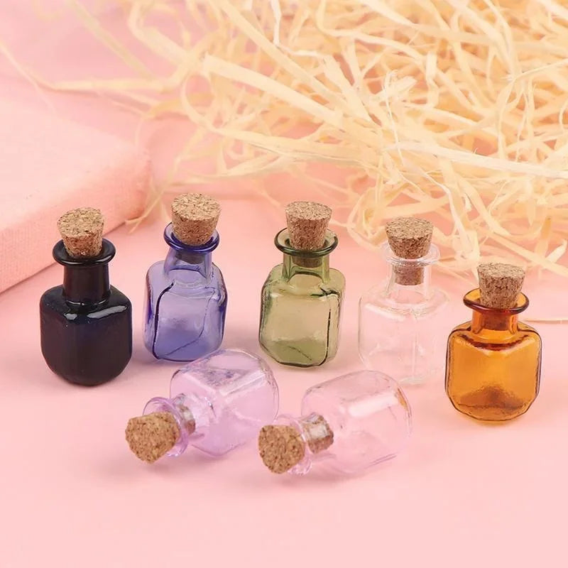 9pcs Mini Glass Wishing Bottles with Cork Stoppers by HitMyNeed