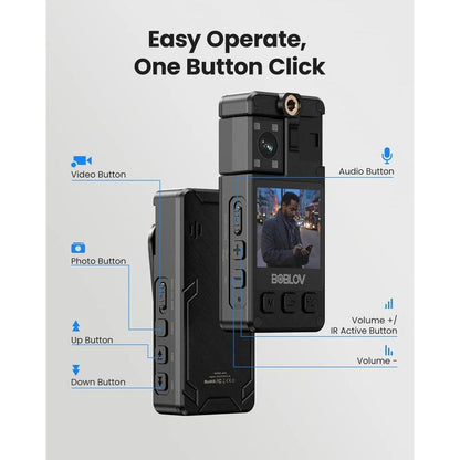 A24 Rechargeable Mini Body Camera 1296P with Night Vision by HitMyNeed