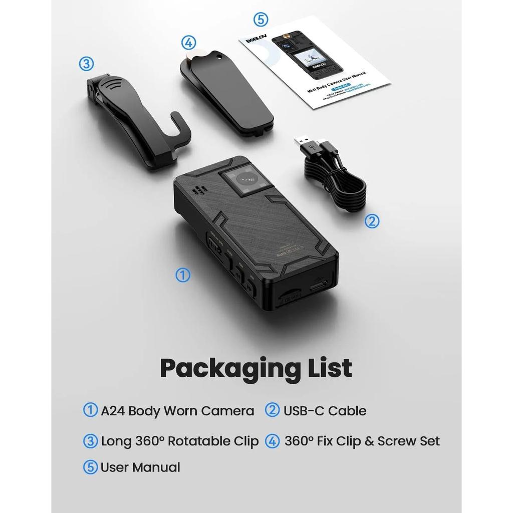 A24 Rechargeable Mini Body Camera 1296P with Night Vision by HitMyNeed