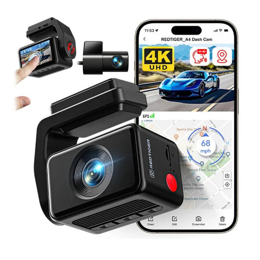A4 4K Front & Rear Dash Cam with WiFi GPS by HitMyNeed