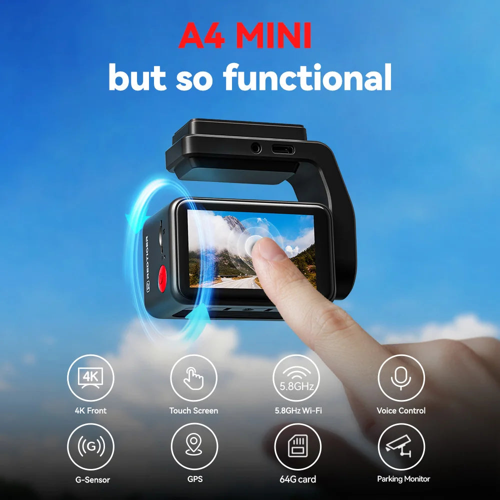 A4 4K Front & Rear Dash Cam with WiFi GPS by HitMyNeed