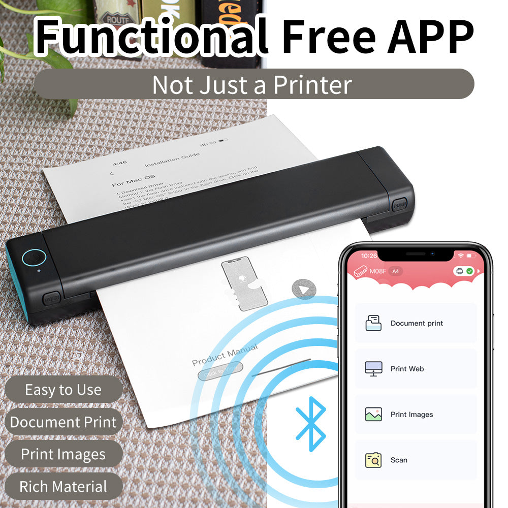 A4 Wireless Portable Thermal Printer for Travel & Office by HitMyNeed