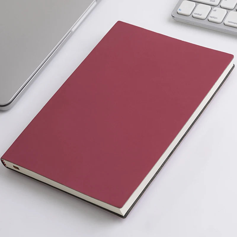 A5 Soft Leather Notebook With 120 Pages, Waterproof Cover wine-red by HitMyNeed