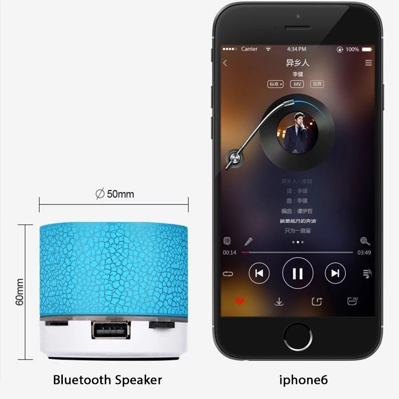 A9 Mini Bluetooth Speaker with LED Lights & TF Slot by HitMyNeed
