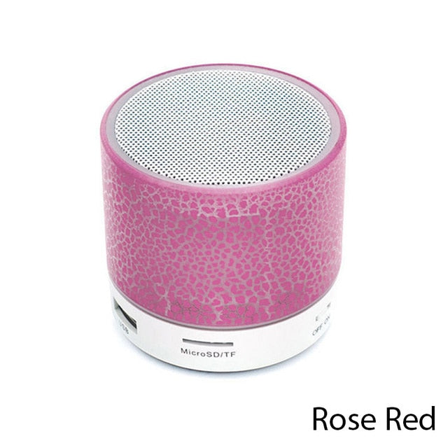 A9 Mini Bluetooth Speaker with LED Lights & TF Slot rose-red by HitMyNeed