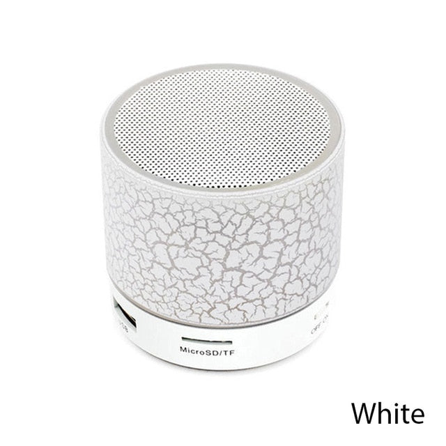A9 Mini Bluetooth Speaker with LED Lights & TF Slot white by HitMyNeed