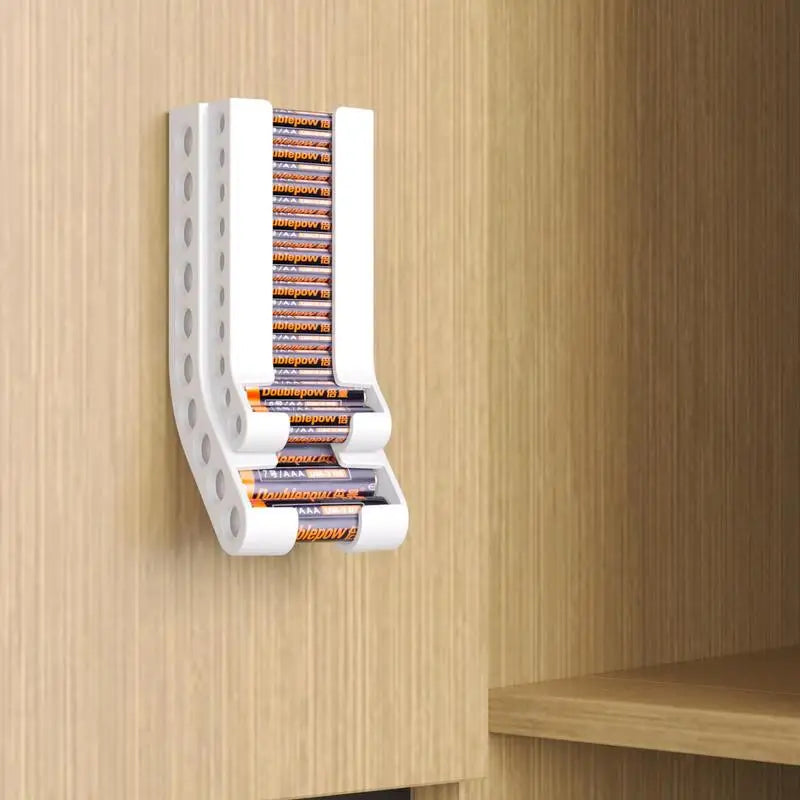 AA & AAA Wall-Mount Battery Organizer Dispenser by HitMyNeed