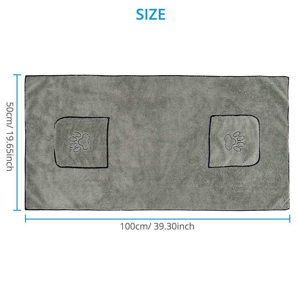 Absorbent Dog Bath Towel with Hand Pockets by HitMyNeed