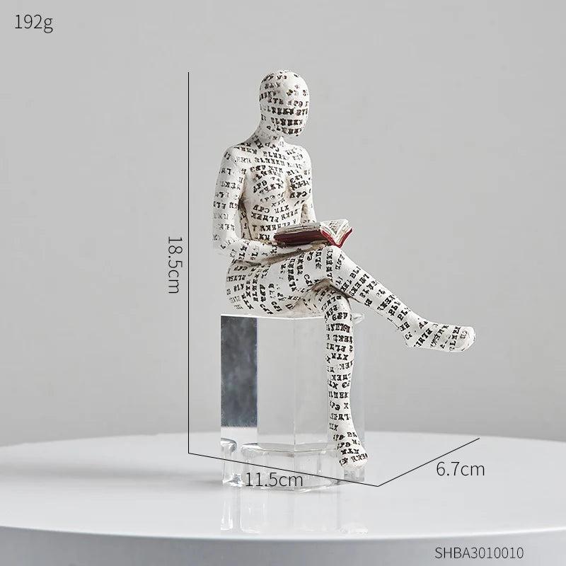 Abstract Nordic Figure Statue for Modern Interiors reading by HitMyNeed