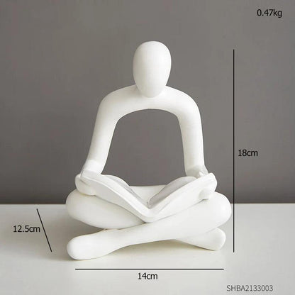 Abstract Nordic Figure Statue for Modern Interiors style-2-white by HitMyNeed