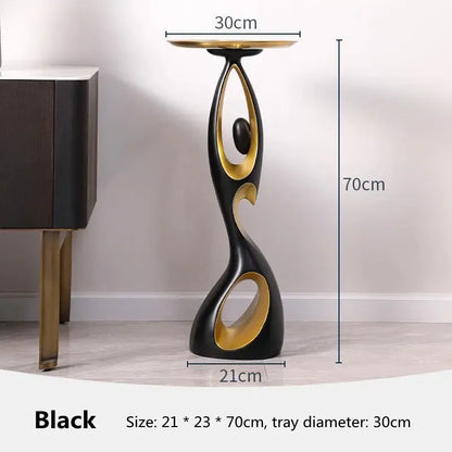Abstract Sofa Side Table for Modern Living Rooms black by HitMyNeed