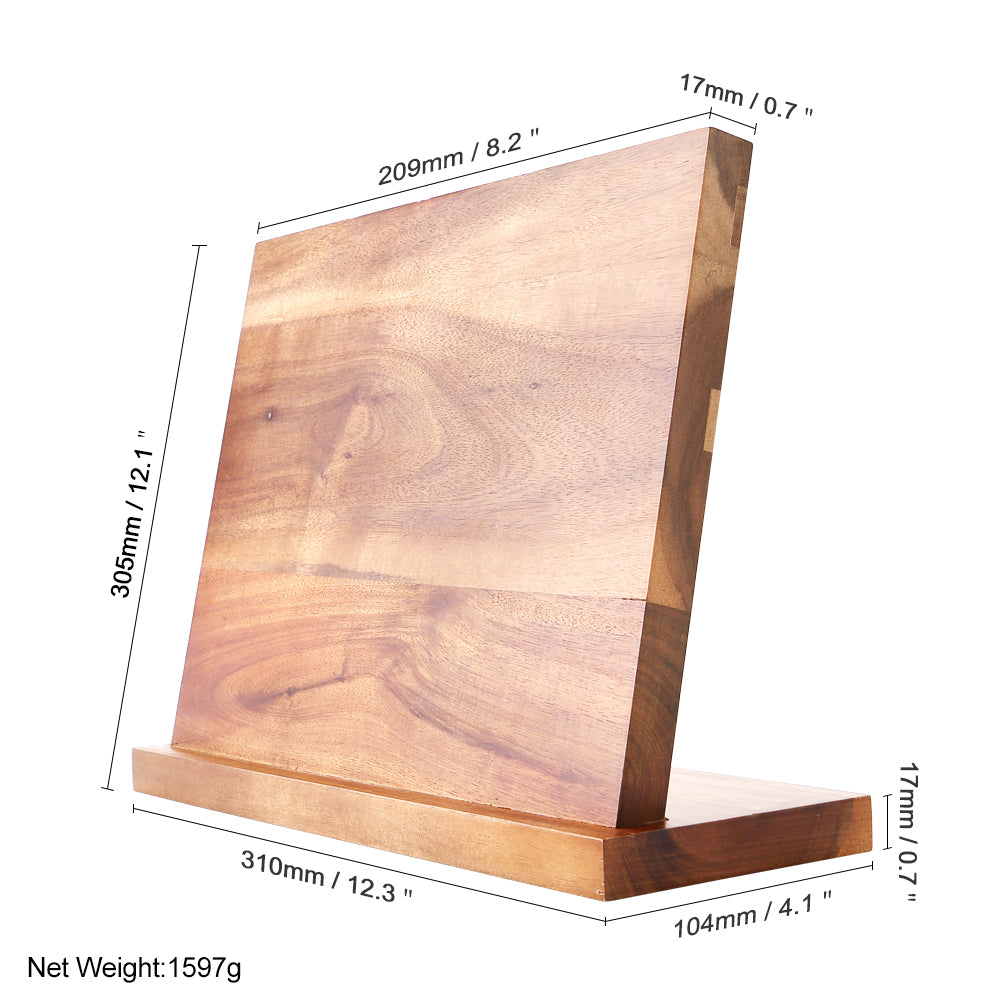 Acacia Magnetic Wood Knife Block Holder by HitMyNeed