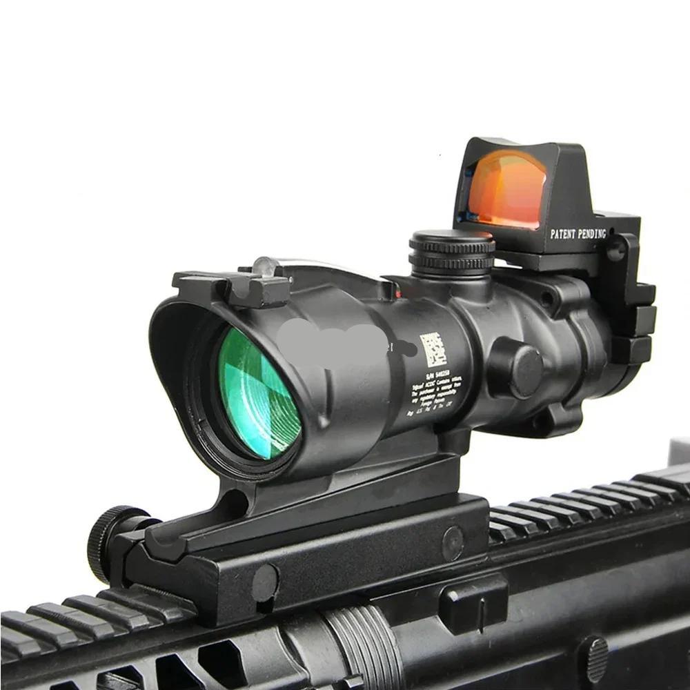 ACOG Style 4x32 Scope with RMR & Fiber Optic Reticle Green with RMR by HitMyNeed
