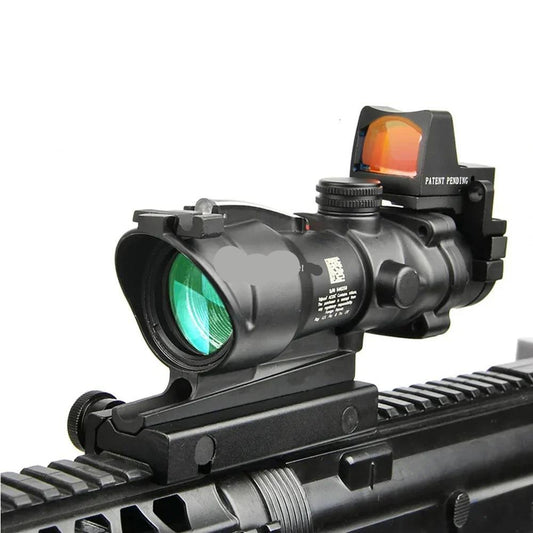 ACOG Style 4x32 Scope with RMR & Fiber Optic Reticle Green with RMR by HitMyNeed