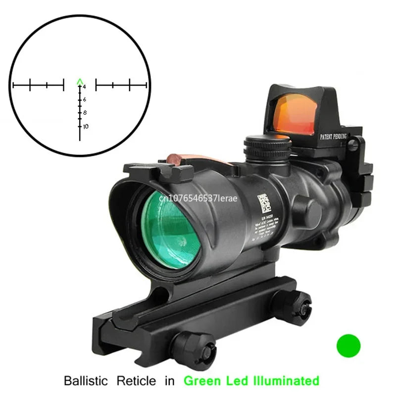 ACOG Style 4x32 Scope with RMR & Fiber Optic Reticle Green without RMR by HitMyNeed