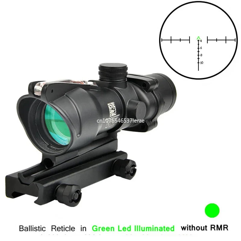 ACOG Style 4x32 Scope with RMR & Fiber Optic Reticle Red without RMR by HitMyNeed