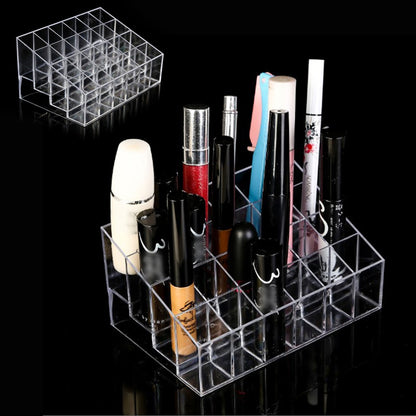Acrylic 24-Grid Lipstick and Makeup Organizer by HitMyNeed