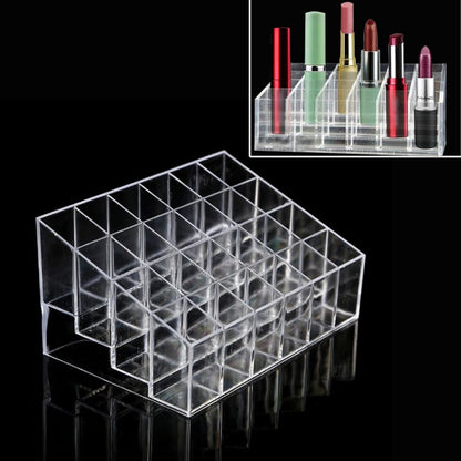 Acrylic 24-Grid Lipstick and Makeup Organizer by HitMyNeed