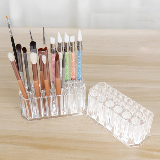 Acrylic 26 Hole Nail Brush Holder Organizer by HitMyNeed