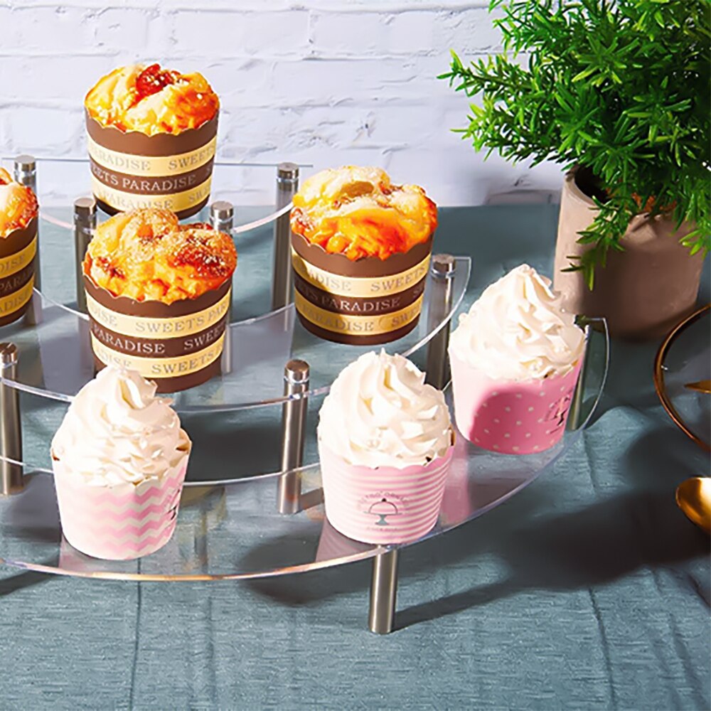 Acrylic 3-Tier Crescent Cupcake Stand Rack by HitMyNeed