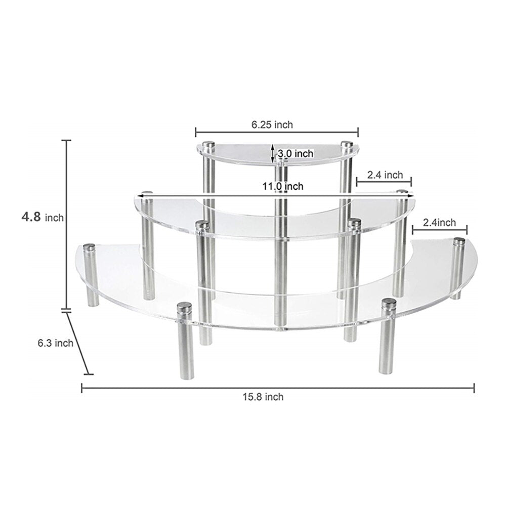Acrylic 3-Tier Crescent Cupcake Stand Rack by HitMyNeed