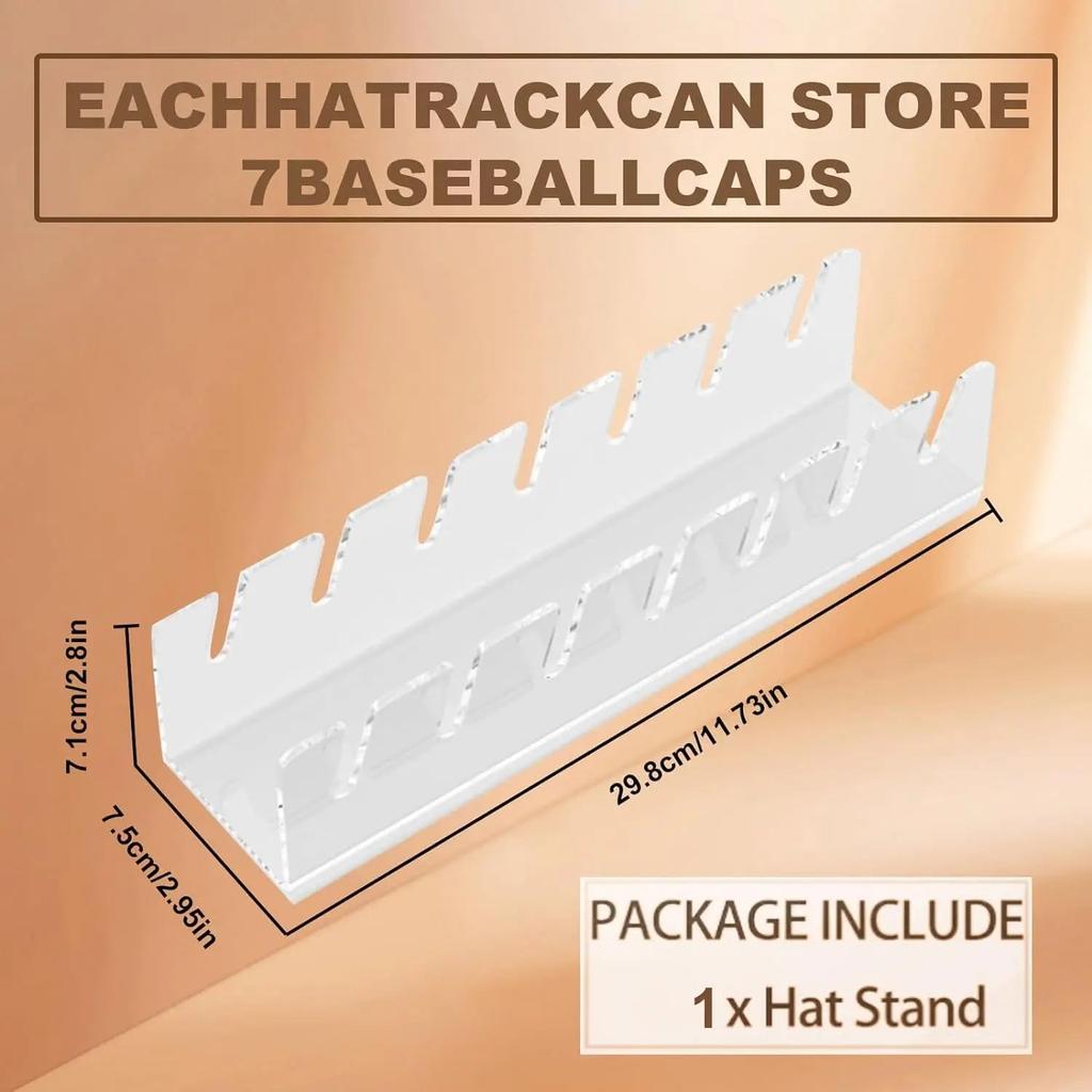 Acrylic Baseball Cap Display Rack, 7-Hat Stand by HitMyNeed