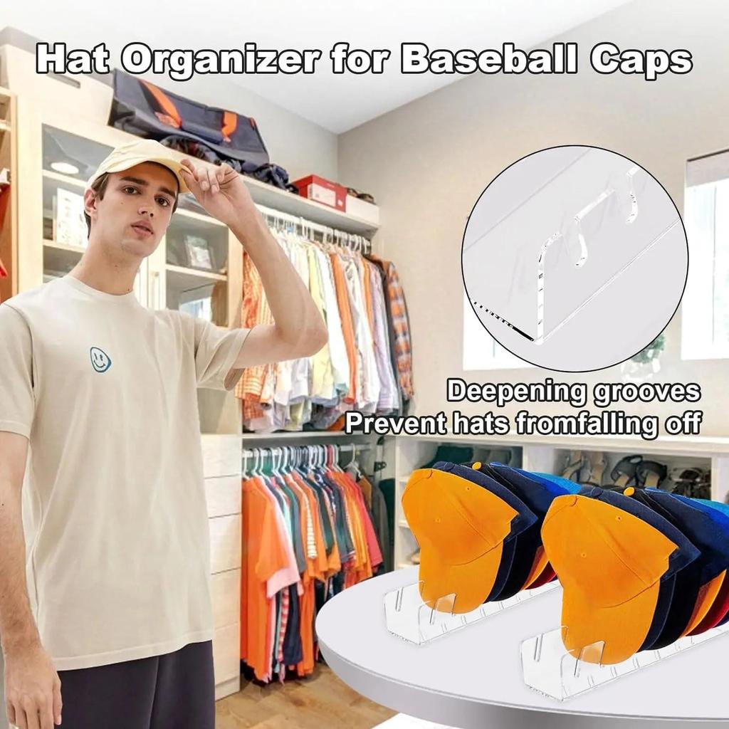 Acrylic Baseball Cap Display Rack, 7-Hat Stand by HitMyNeed