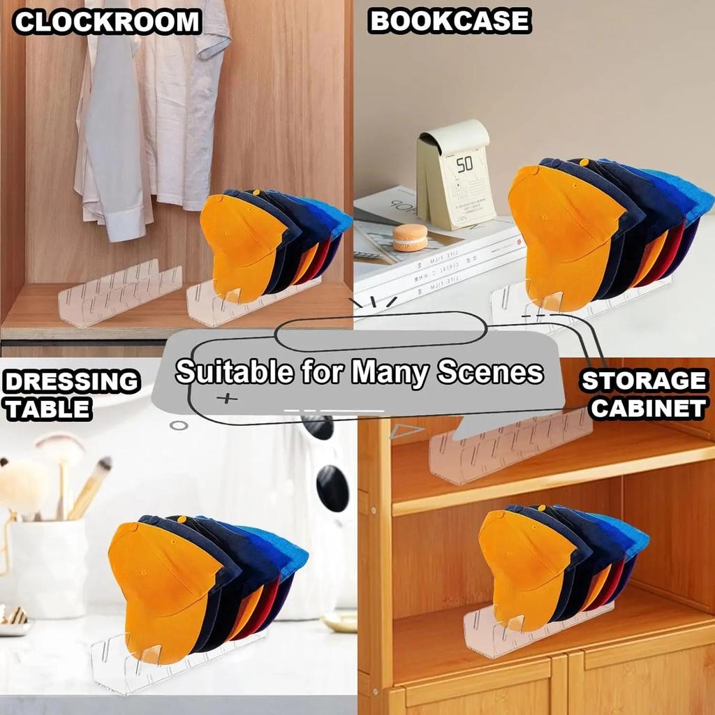 Acrylic Baseball Cap Display Rack, 7-Hat Stand by HitMyNeed