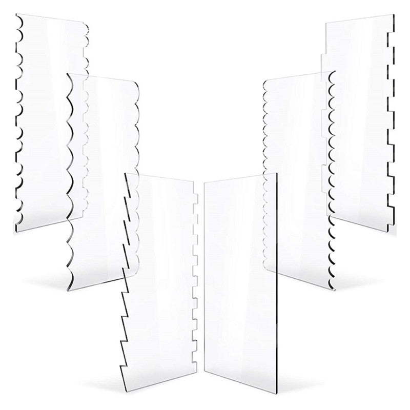 Acrylic Cake Decorating Combs Set of 6 by HitMyNeed