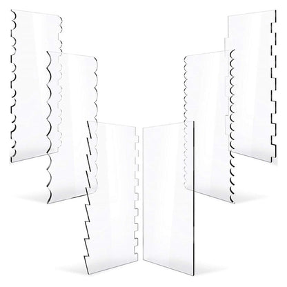 Acrylic Cake Decorating Combs Set of 6 by HitMyNeed