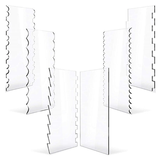 Acrylic Cake Decorating Combs Set of 6 by HitMyNeed