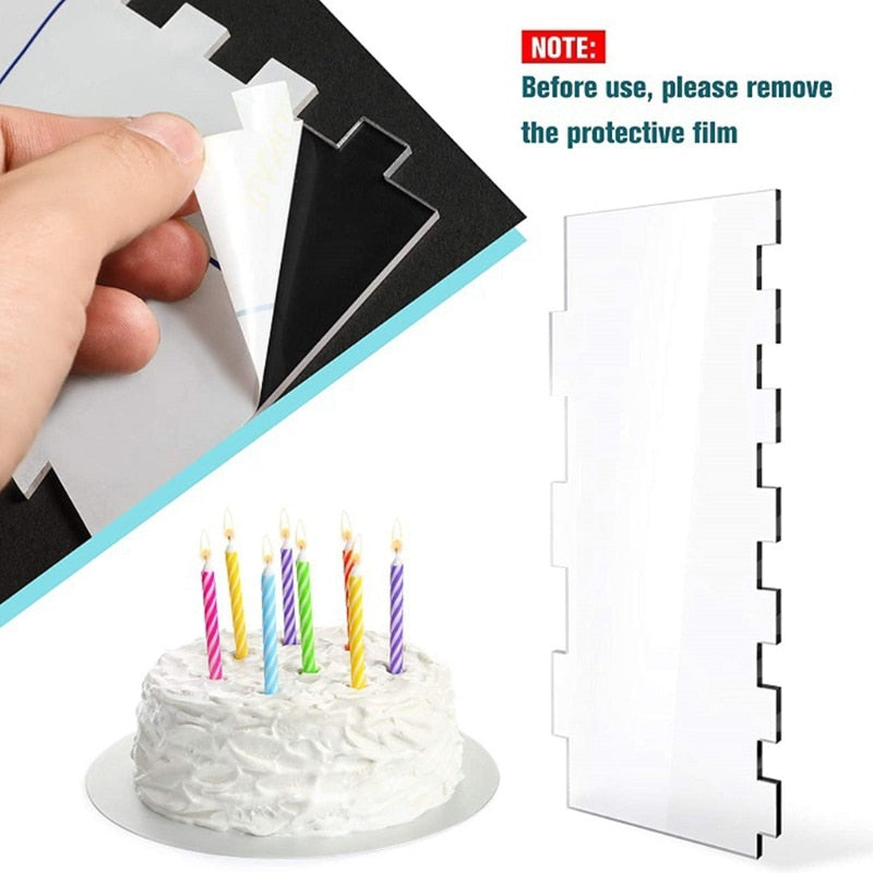Acrylic Cake Decorating Combs Set of 6 by HitMyNeed