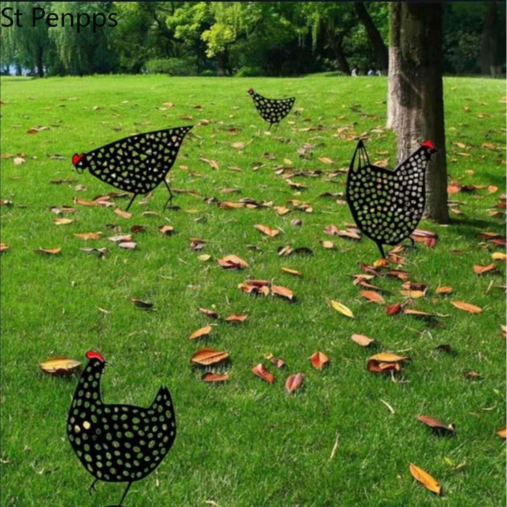 Acrylic Chicken Lawn Ornaments Set of 5 by HitMyNeed