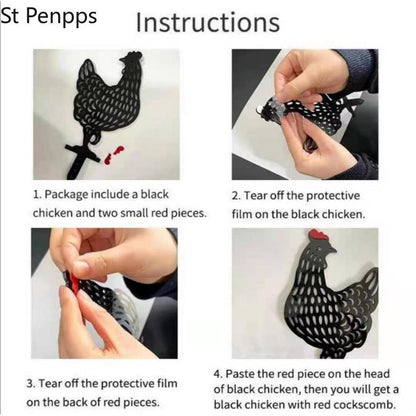 Acrylic Chicken Lawn Ornaments Set of 5 by HitMyNeed