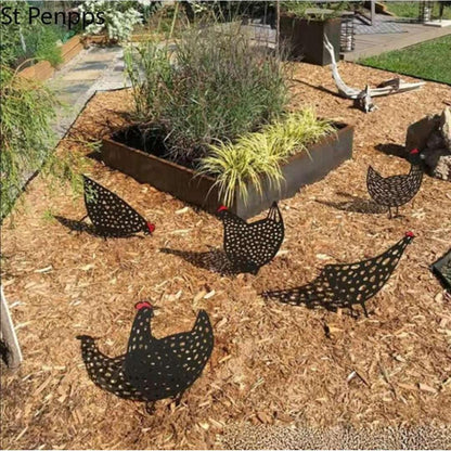 Acrylic Chicken Lawn Ornaments Set of 5 by HitMyNeed
