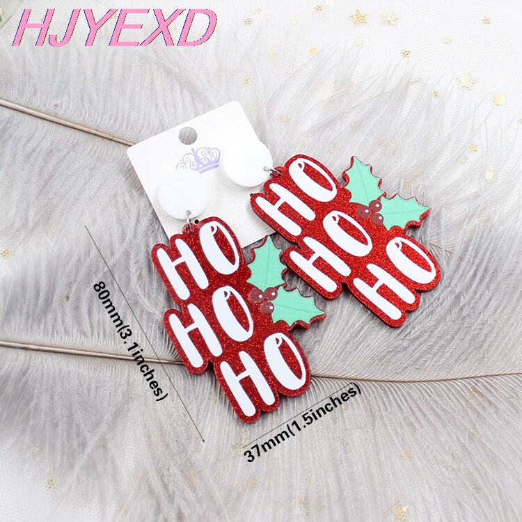 Acrylic Christmas Ho Ho Ho Dangle Earrings by HitMyNeed