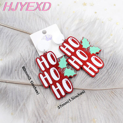 Acrylic Christmas Ho Ho Ho Dangle Earrings by HitMyNeed