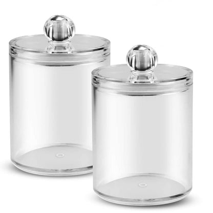 Acrylic Cotton Pad Containers Set of 2 by HitMyNeed